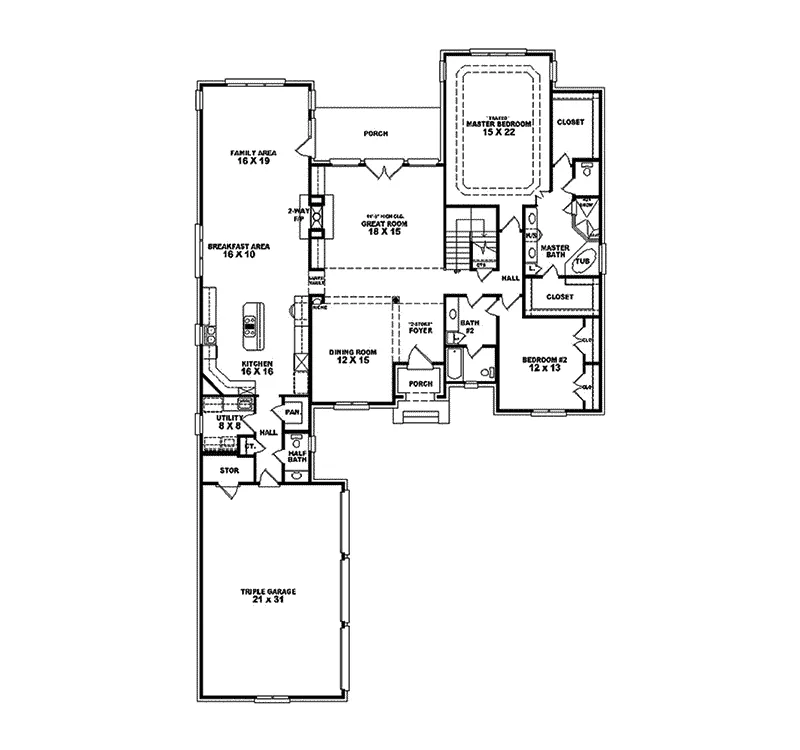 European House Plan First Floor - Horace Manor Luxury Home 087S-0023 - Search House Plans and More