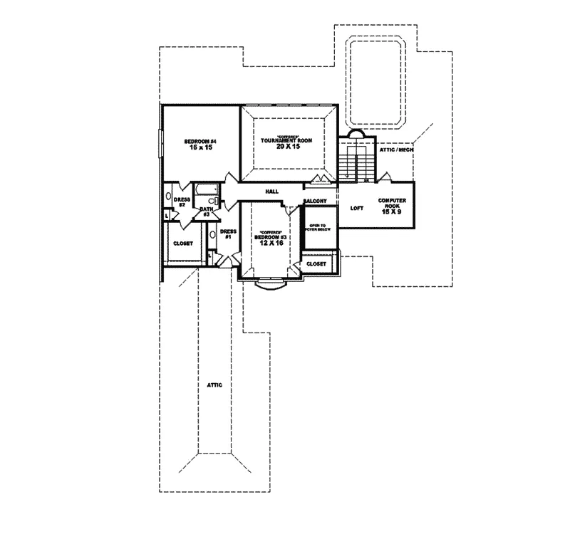 European House Plan Second Floor - Horace Manor Luxury Home 087S-0023 - Search House Plans and More