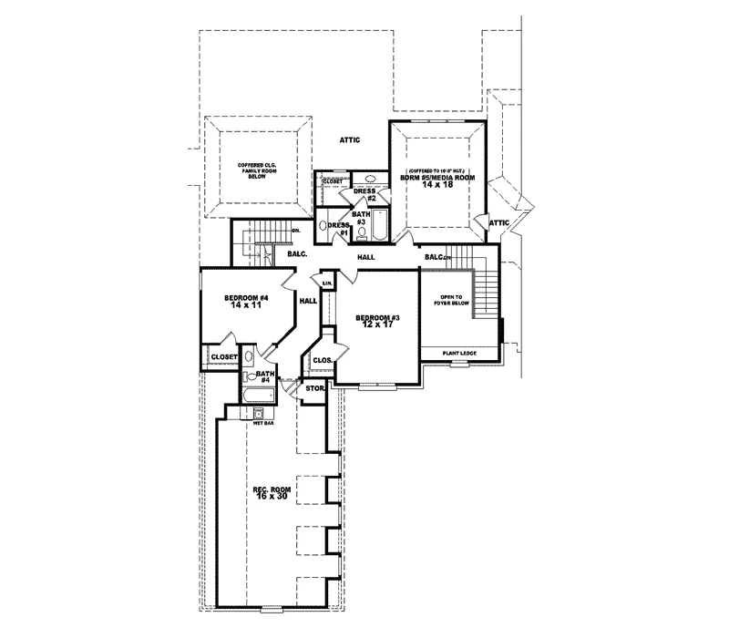 Traditional House Plan Second Floor - Villalon Luxury Two-Story Home 087S-0027 - Shop House Plans and More
