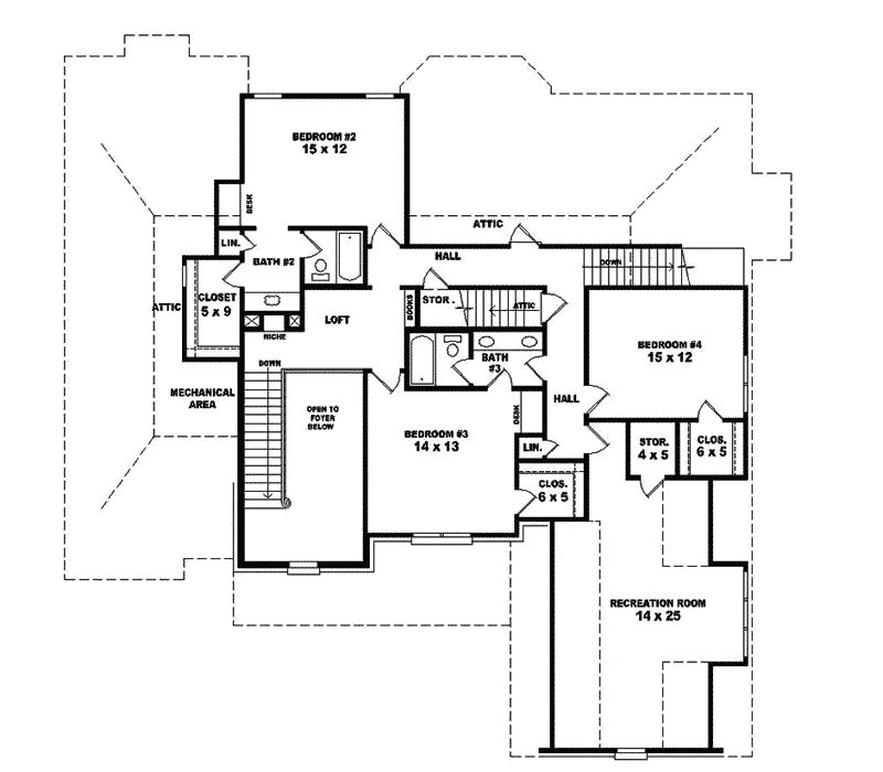Traditional House Plan Second Floor - Chambery Luxury Home 087S-0029 - Search House Plans and More