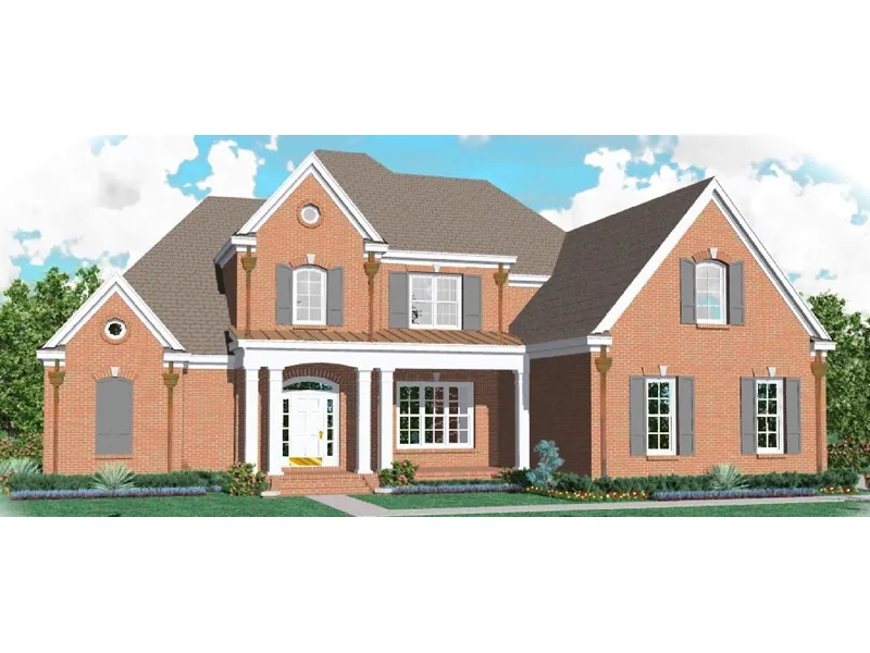 Luxury Two-Story Home Has Brick Exterior And Side Entry Garage