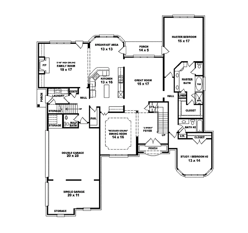 Colonial House Plan First Floor - Strawberry Glen Luxury Home 087S-0036 - Shop House Plans and More