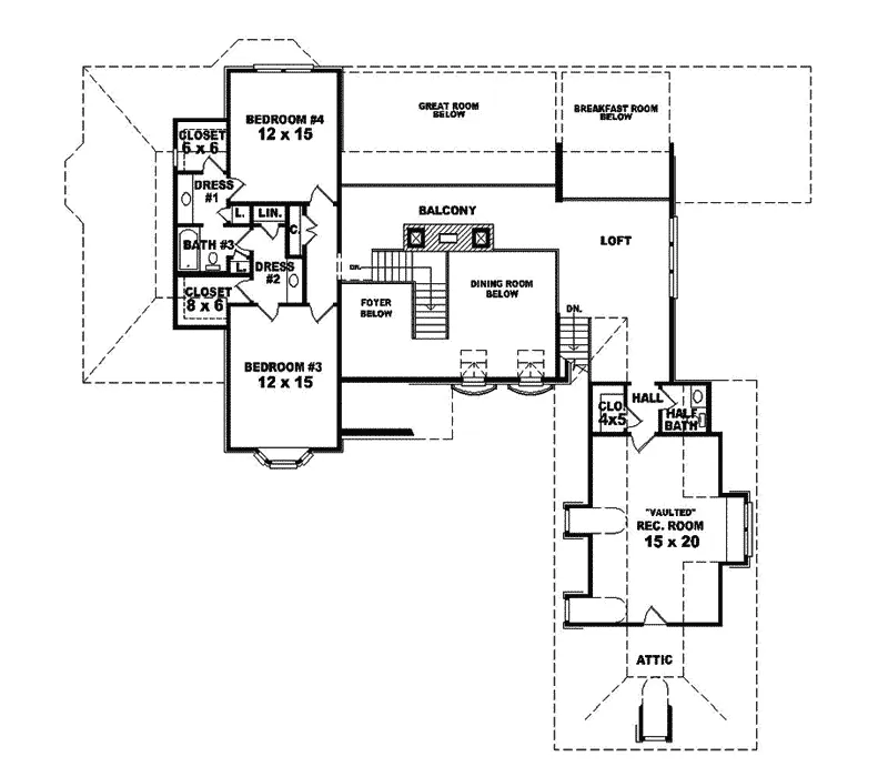 Country French House Plan Second Floor - Southland Manor Luxury Home 087S-0050 - Shop House Plans and More