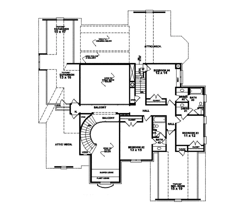 Country House Plan Second Floor - Warkworth Luxury Home 087S-0082 - Shop House Plans and More