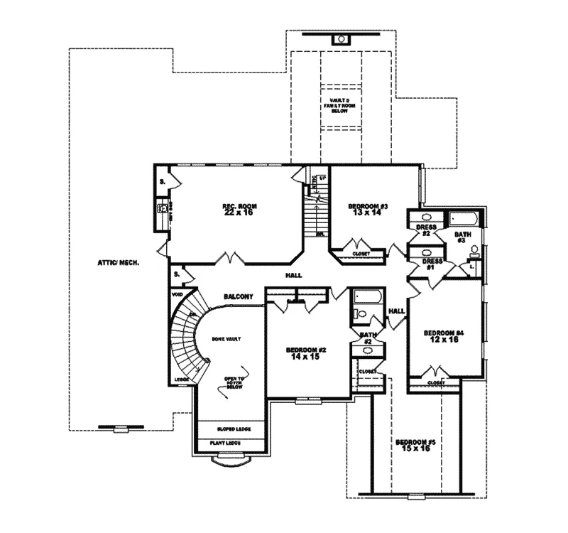 Luxury House Plan Second Floor - Bracknell Forest Luxury Home 087S-0100 - Search House Plans and More