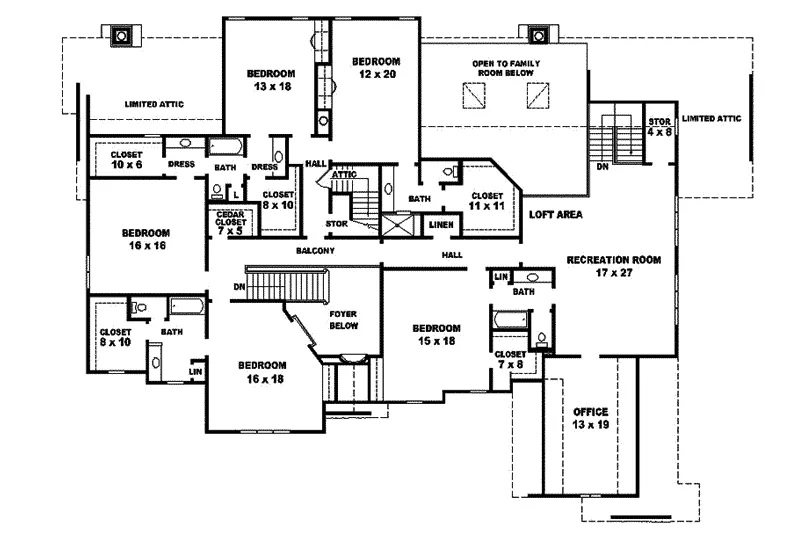 Tudor House Plan Second Floor - Milton Manor Luxury Tudor Home 087S-0111 - Shop House Plans and More