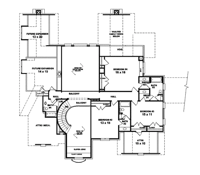 Country House Plan Second Floor - Cape May English Cottage Home 087S-0116 - Search House Plans and More