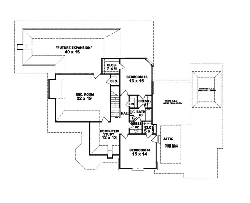 European House Plan Second Floor - Mansfield Manor Traditional Home 087S-0141 - Shop House Plans and More