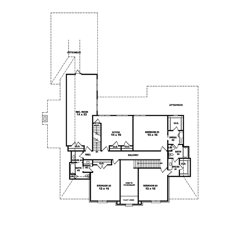Traditional House Plan Second Floor - Murray River Georgian Home 087S-0150 - Shop House Plans and More