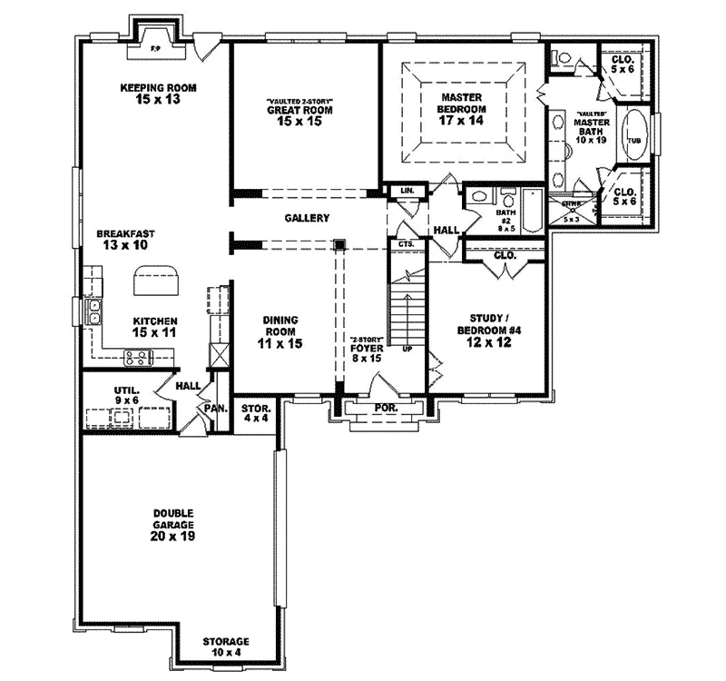 Traditional House Plan First Floor - Burchard Traditional Home 087S-0182 - Search House Plans and More