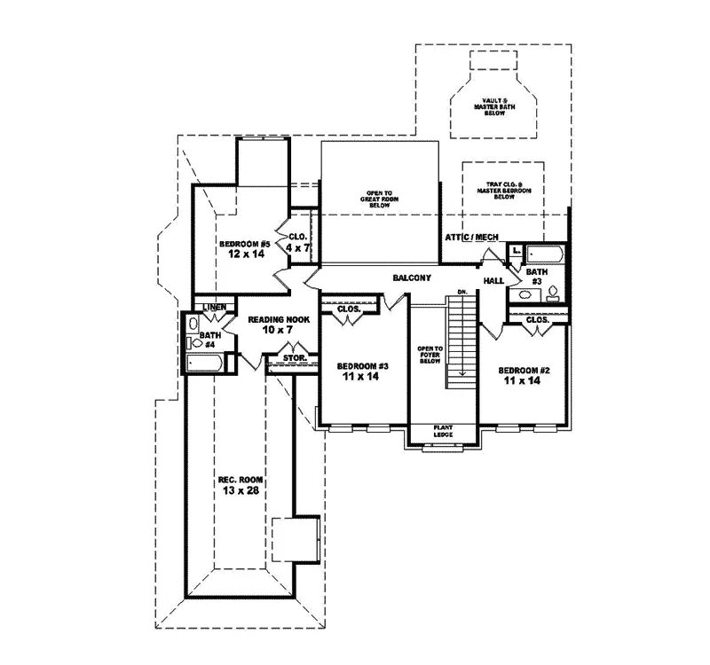 Southern House Plan Second Floor - Thornhaven Luxury Home 087S-0194 - Shop House Plans and More