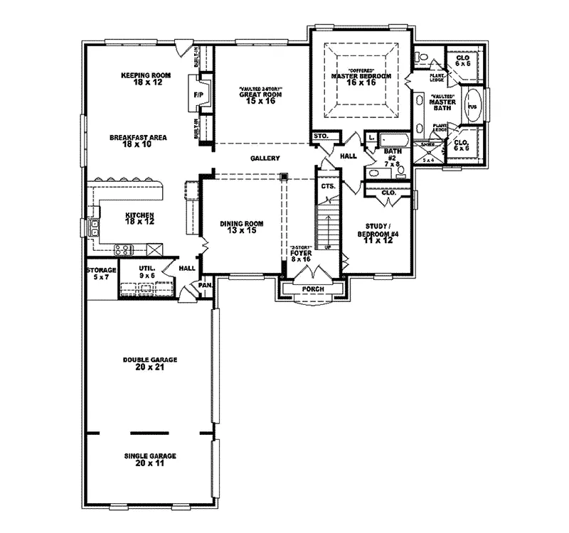 European House Plan First Floor - La Chelle Country French Home 087S-0207 - Shop House Plans and More