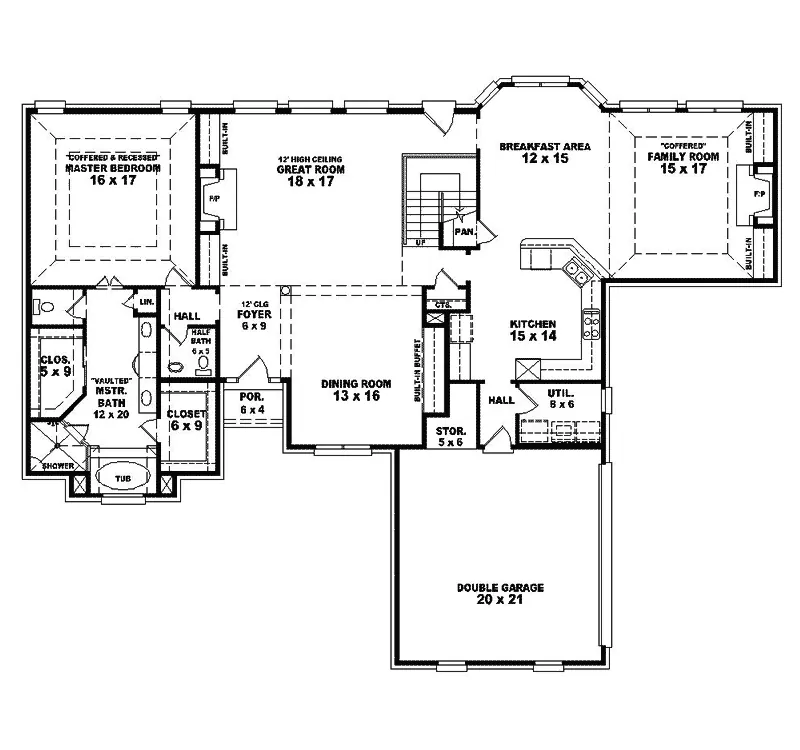 Luxury House Plan First Floor - Kolberg Luxury Home 087S-0210 - Search House Plans and More