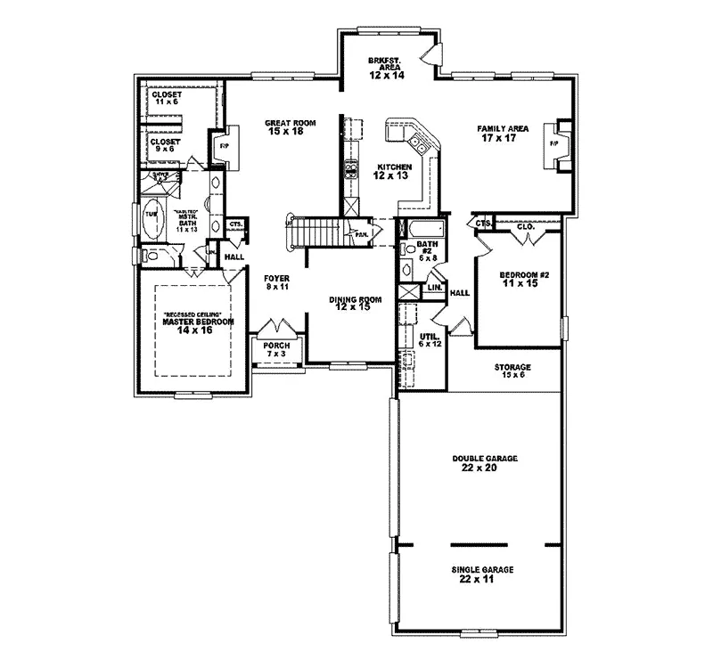 European House Plan First Floor - Francisco Manor European Home 087S-0220 - Search House Plans and More