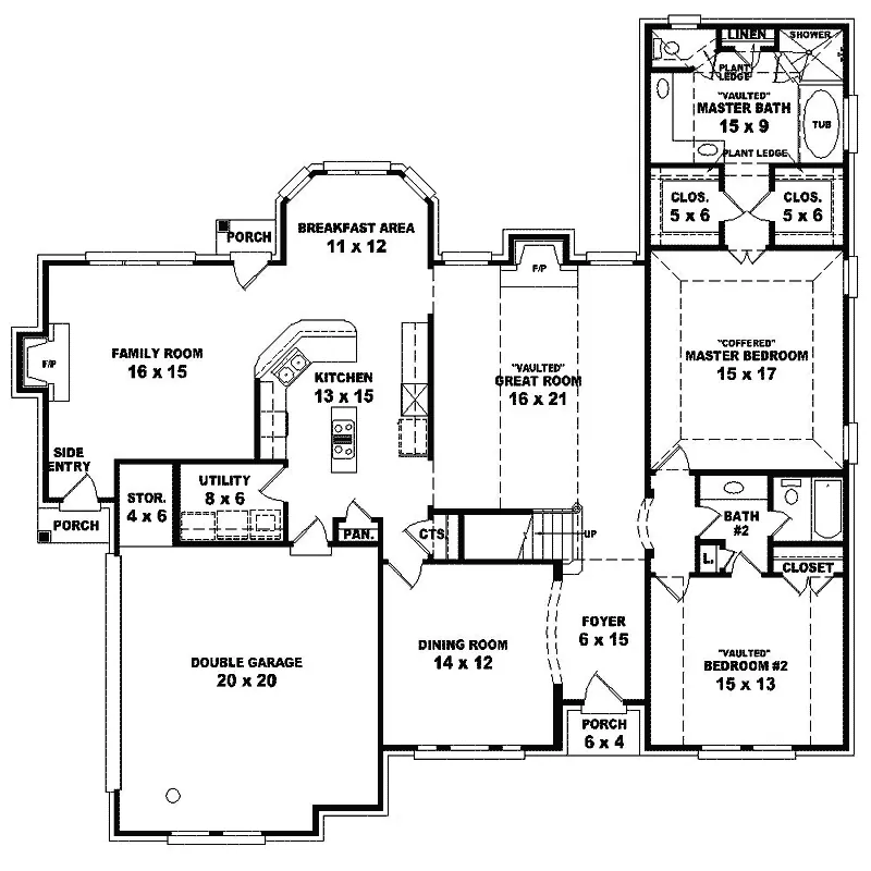 Traditional House Plan First Floor - Barker Luxury Home 087S-0221 - Search House Plans and More