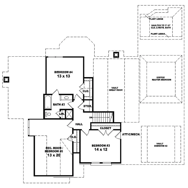 Traditional House Plan Second Floor - Barker Luxury Home 087S-0221 - Search House Plans and More
