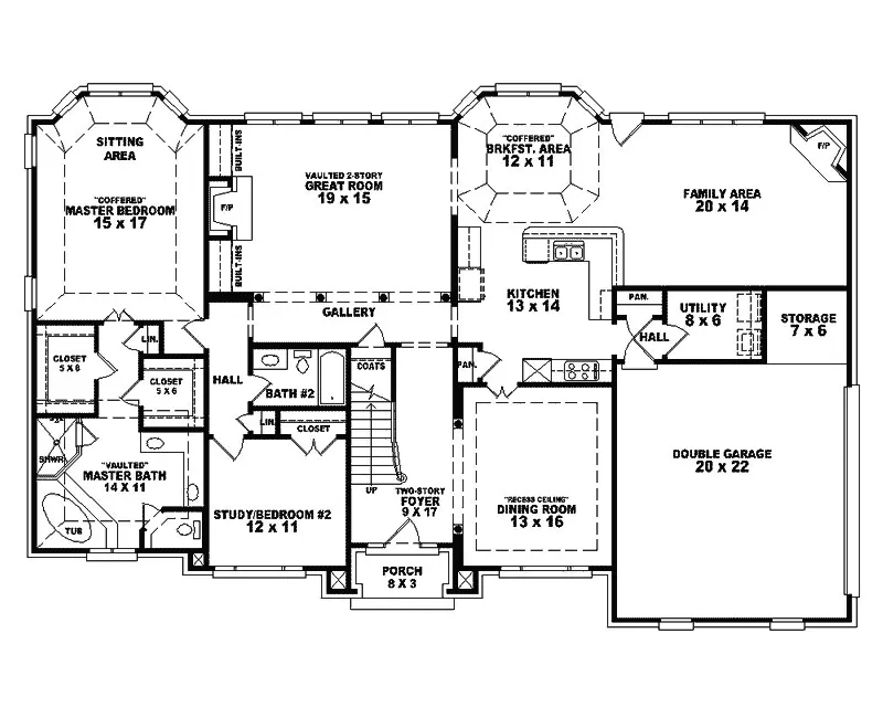 Georgian House Plan First Floor - Hayden Place Luxury Home 087S-0230 - Search House Plans and More