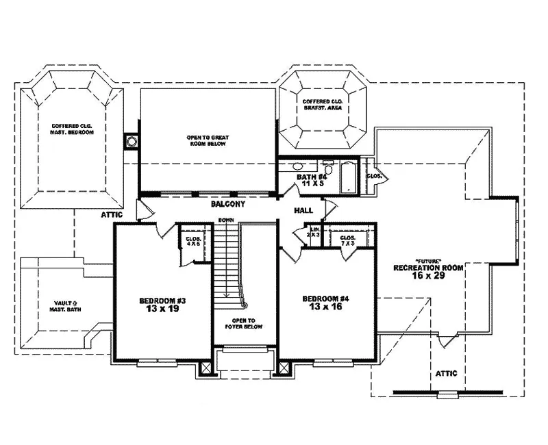Georgian House Plan Second Floor - Hayden Place Luxury Home 087S-0230 - Search House Plans and More