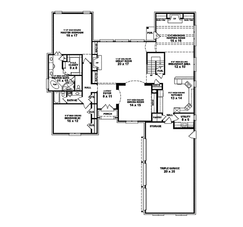 European House Plan First Floor - Galen Luxury Home 087S-0243 - Search House Plans and More