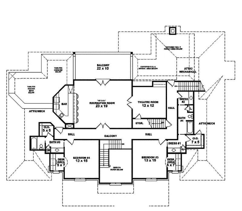 Greek Revival House Plan Second Floor - Danvers European Home 087S-0288 - Search House Plans and More