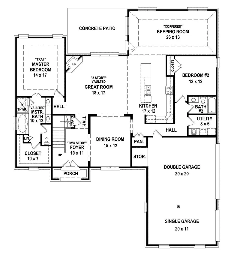 Traditional House Plan First Floor - 087S-0305 - Shop House Plans and More