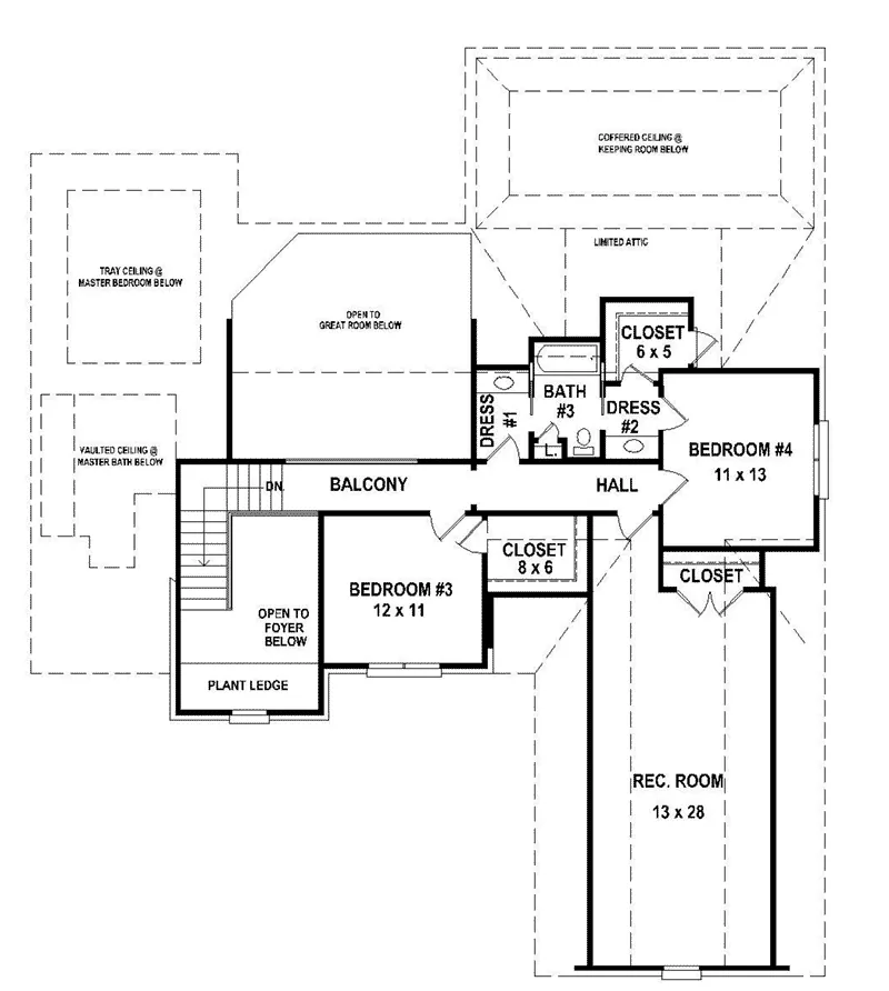Traditional House Plan Second Floor - 087S-0305 - Shop House Plans and More