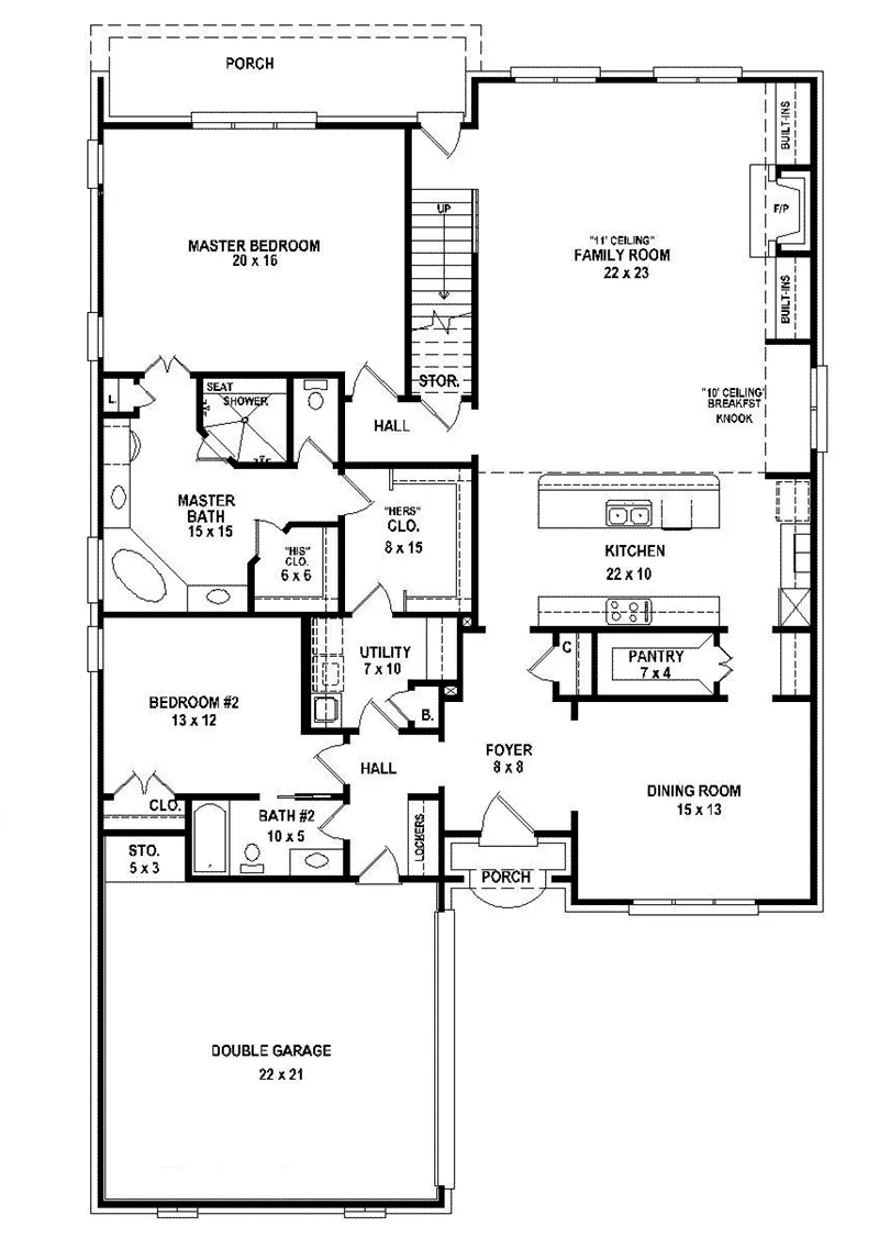 Country French House Plan First Floor - 087S-0313 - Shop House Plans and More