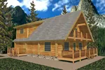 A-Frame Style Log Cabin House With Outdoor Balcony