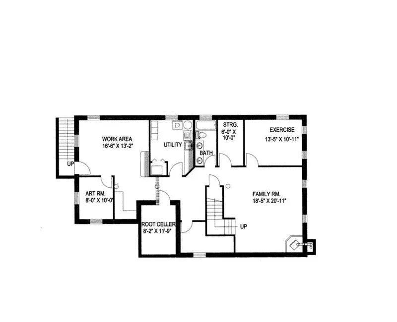 Log Cabin House Plan Lower Level Floor - Pawnee Point Luxury Log Home 088D-0019 - Shop House Plans and More