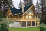Rustic A-Frame Log Home Great For Sloping Lot