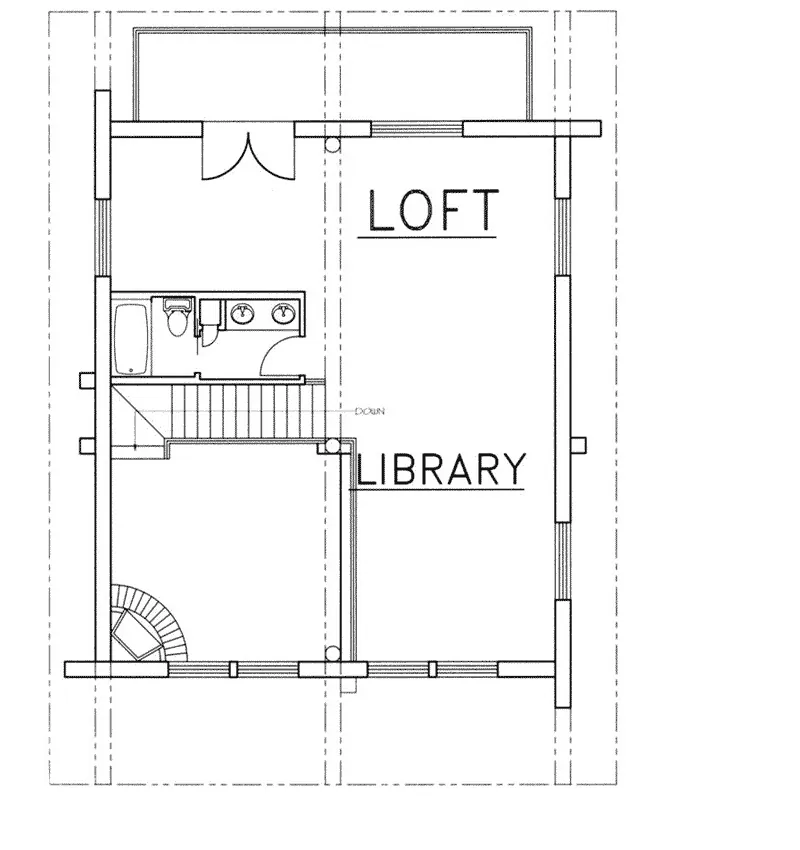Vacation House Plan Second Floor - Quaint Cottage Log Cabin Home 088D-0062 - Shop House Plans and More