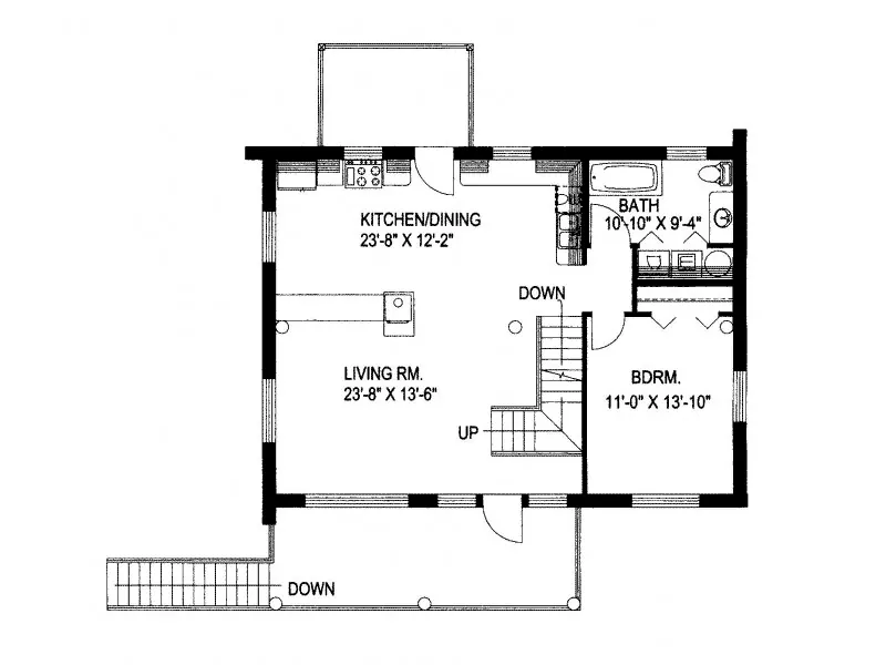 Lake House Plan First Floor - Eddystone Place Cottage Home 088D-0063 - Search House Plans and More