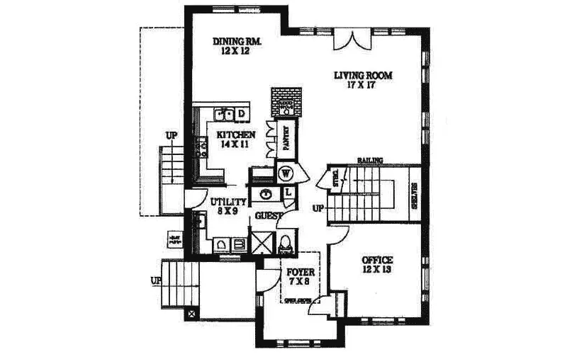Lake House Plan First Floor - Catamaran Country Home 088D-0067 - Search House Plans and More