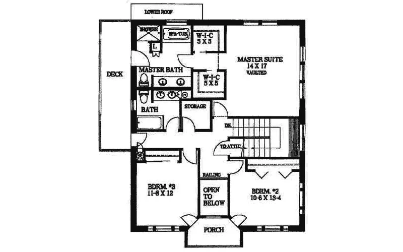Lake House Plan Second Floor - Catamaran Country Home 088D-0067 - Search House Plans and More