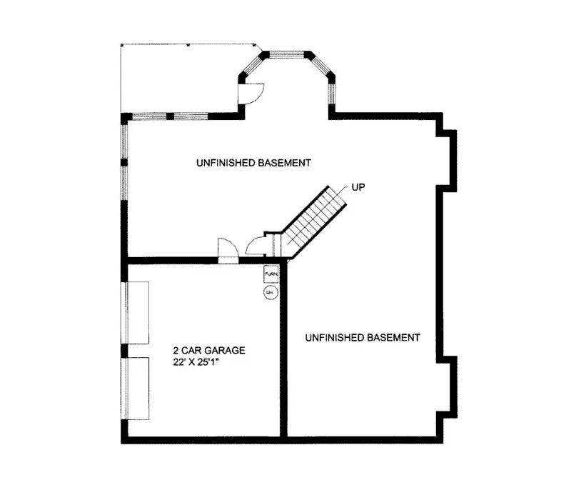 Traditional House Plan Lower Level Floor - Melita Sloping Lot Home 088D-0086 - Shop House Plans and More