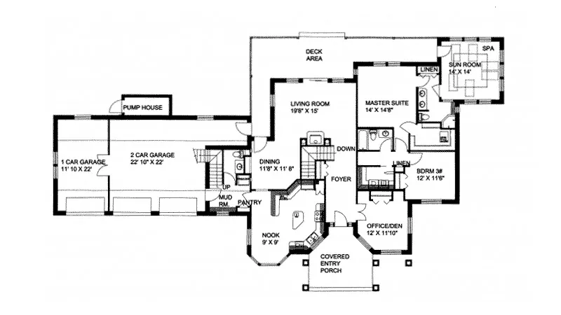 Traditional House Plan First Floor - Cordoba Luxury Home 088D-0090 - Search House Plans and More