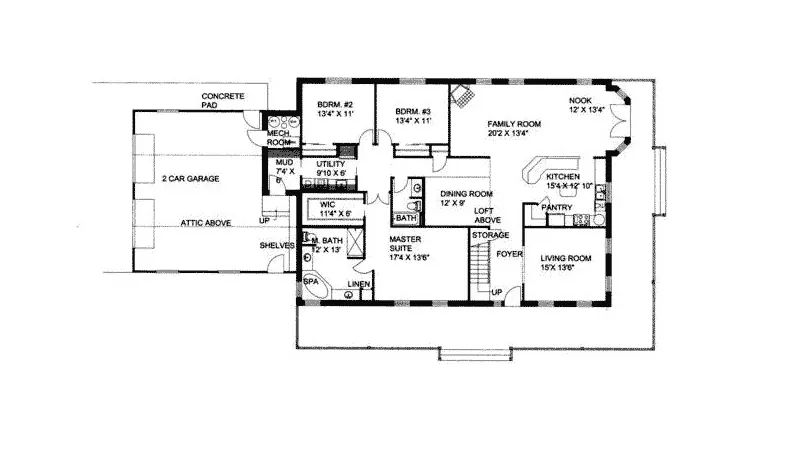 Country House Plan First Floor - Le Chateaux Acadian Style Home 088D-0126 - Shop House Plans and More