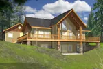 Waterfront House Plan Rear Photo 01 - Golden Lake Rustic A-Frame Home 088D-0141 - Search House Plans and More