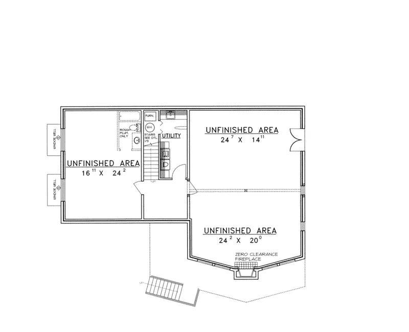 Traditional House Plan Lower Level Floor - Gadsden Terrace Waterfront Home 088D-0167 - Search House Plans and More