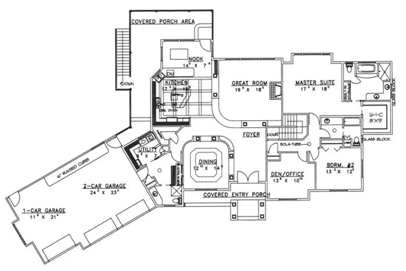Luxury House Plan First Floor - Brunswick Lake Vacation Home 088D-0168 - Search House Plans and More