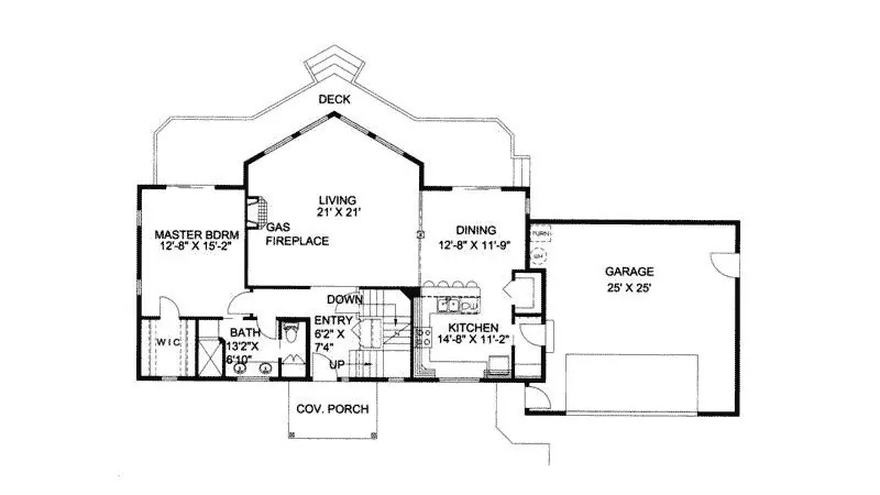 A-Frame House Plan First Floor - Olivehill A-Frame Home 088D-0173 - Shop House Plans and More