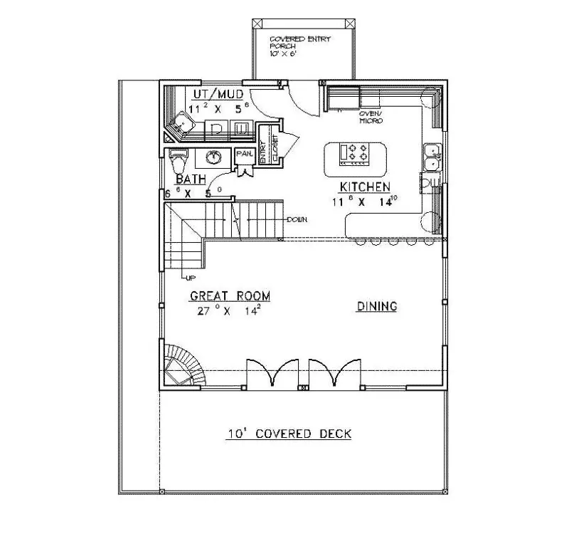 Vacation House Plan First Floor - Belvidere Point Modern Home 088D-0179 - Search House Plans and More