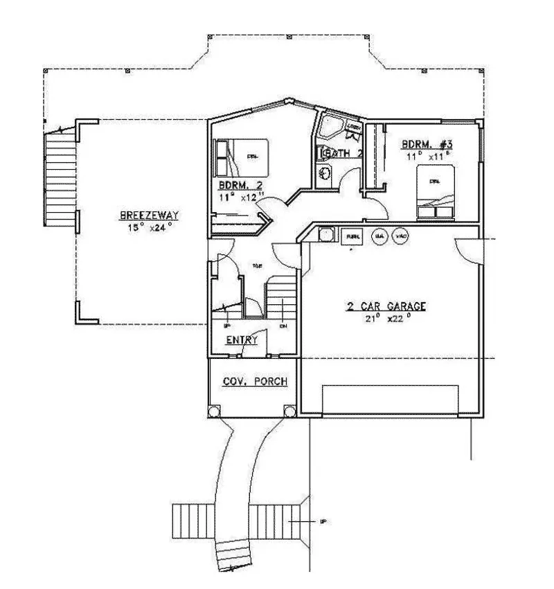 Country House Plan Lower Level Floor - Cowan Creek Split-Level Home 088D-0181 - Search House Plans and More