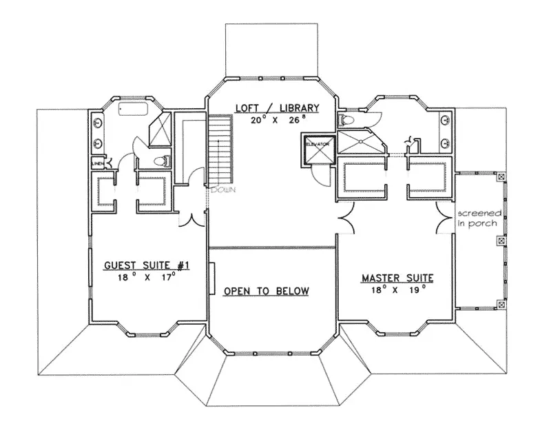 Traditional House Plan Second Floor - Mulberry Mill Luxury Home 088D-0190 - Shop House Plans and More