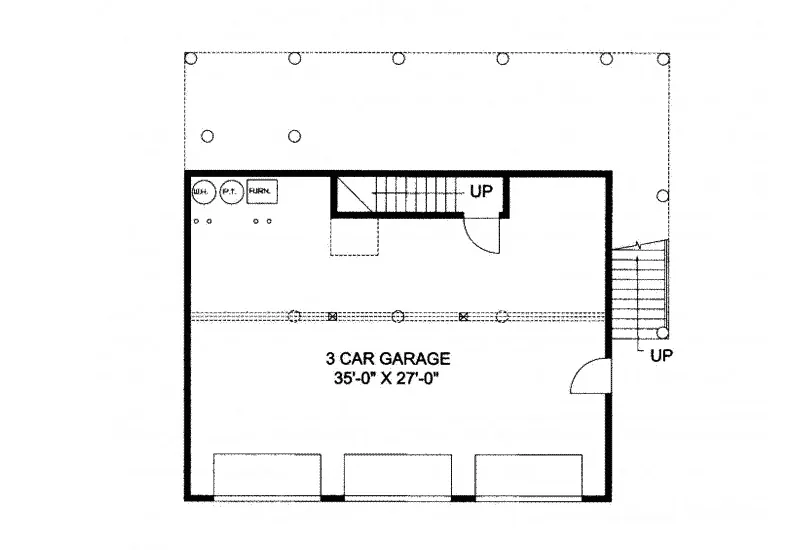 Lake House Plan Garage Floor Plan - Buffalo Valley Log Cabin Home 088D-0201 - Search House Plans and More