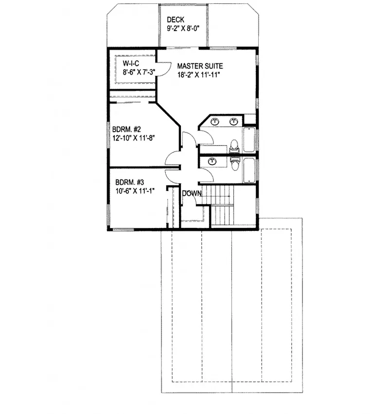 Lake House Plan Second Floor - Kimball Contemporary Home 088D-0218 - Search House Plans and More