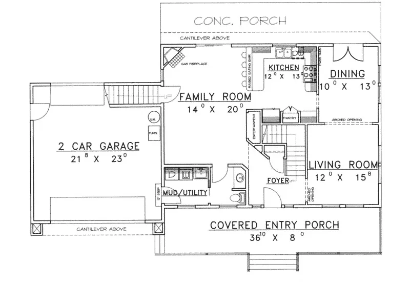 Country House Plan First Floor - Summerfield Farm Country Home 088D-0219 - Shop House Plans and More