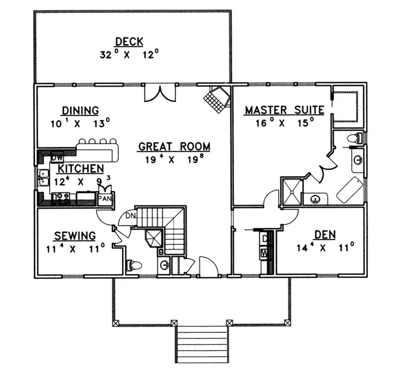 Country House Plan First Floor - Spruce Pine Country Home 088D-0227 - Shop House Plans and More