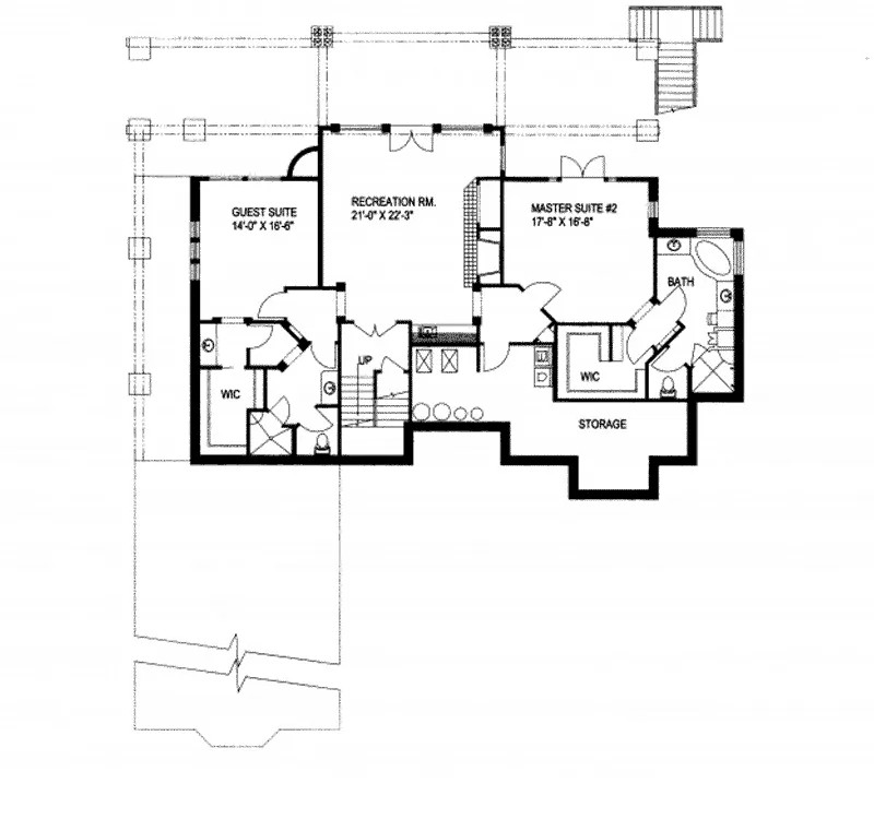 Rustic House Plan Lower Level Floor - Palisade Heights Luxury Home 088D-0250 - Shop House Plans and More