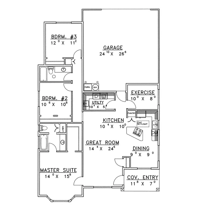 Country House Plan First Floor - Longmont Country Home 088D-0257 - Shop House Plans and More
